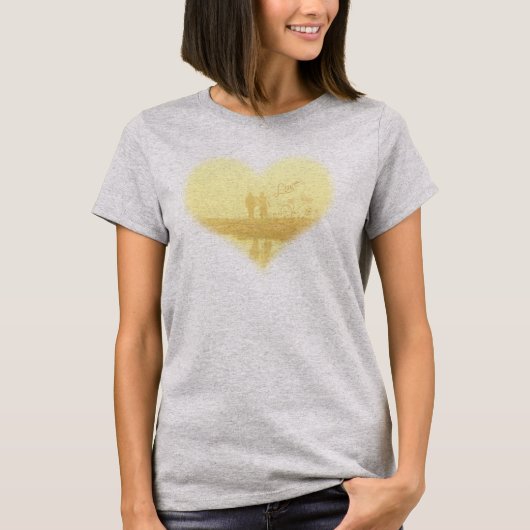 Yellow Heart Beach Wedding T-shirt (Voorkant)