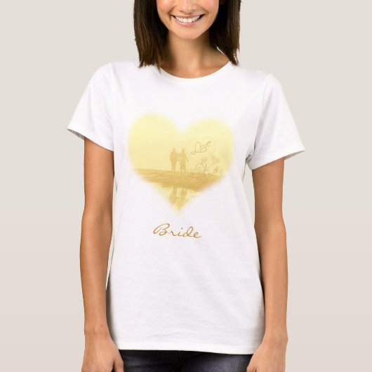 Yellow Heart Beach Wedding T-shirt (Voorkant)