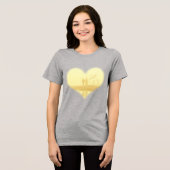 Yellow Heart Beach Wedding Tri-Blend Shirt (Voorkant volledig)