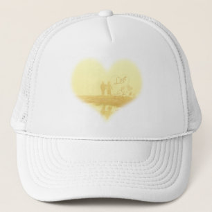 Yellow Heart Beach Wedding Trucker Pet