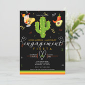 Yellow Heart Cactus Fiesta Love Engagement Party Kaart (Staand voorkant)