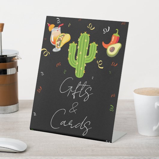 Yellow Heart Cactus Fiesta Love Gifts & Kaarten Si Reclamebord Met Voetstuk (Insitu)
