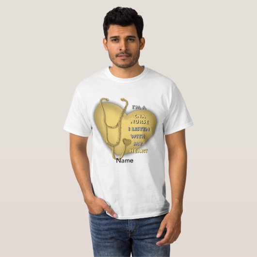 Yellow Heart CNA Verpleegkundige aangepaste verple T-shirt (Voorkant volledig)