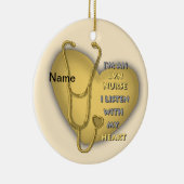 Yellow Heart LVN Nurse Keramisch Ornament (Rechts)