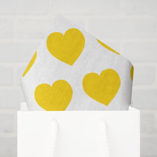 Yellow Heart Modern Happy Friendship Sweet Joyful Tissuepapier (Cadeauzakje)