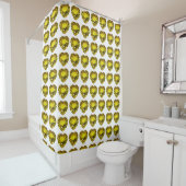 Yellow Heart Pattern Douchegordijn (In situ)