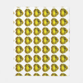 Yellow Heart Pattern Fleece Deken (Voorkant)
