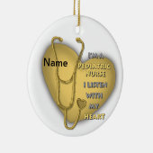 Yellow Heart Pediatric Nurse Keramisch Ornament (Rechts)