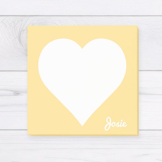 Yellow Heart Post-it Notities met naam Post-it® Notes