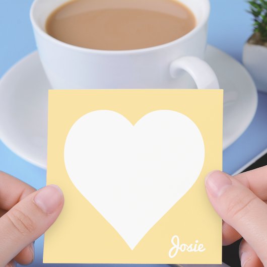 Yellow Heart Post-it Notities met naam Post-it® Notes