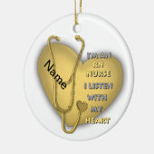 Yellow Heart RN Geregistreerde Verpleegkundige Keramisch Ornament (Links)