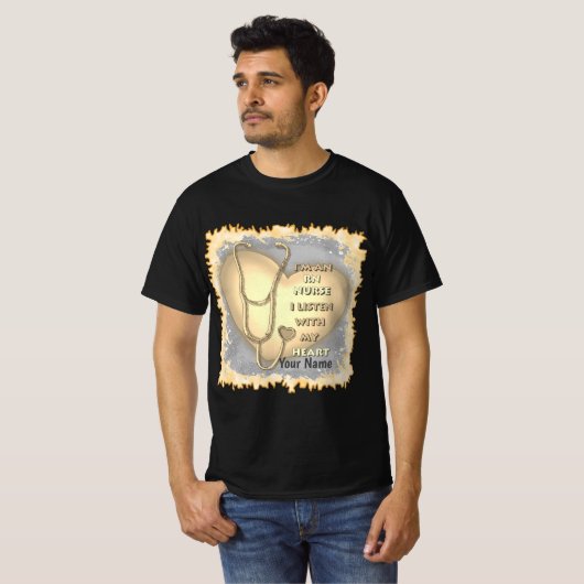 Yellow Heart RN Geregistreerde Verpleegkundige T-shirt (Voorkant volledig)