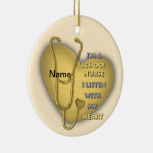 Yellow Heart School Nurse Keramisch Ornament (Rechts)