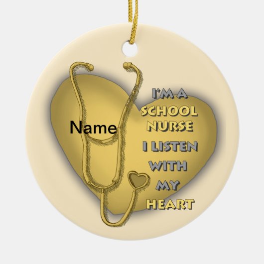 Yellow Heart School Nurse Keramisch Ornament (Voorkant)