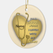 Yellow Heart School Nurse Keramisch Ornament (Links)