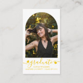 Yellow Heart Script QR Code College Fund Foto Informatiekaartje (Achterkant)