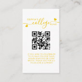 Yellow Heart Script QR Code College Fund Foto Informatiekaartje (Voorkant)
