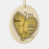 Yellow Heart Term Care Nurse Keramisch Ornament (Rechts)