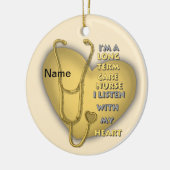 Yellow Heart Term Care Nurse Keramisch Ornament (Links)