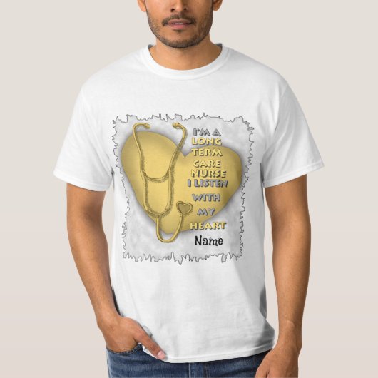 Yellow Heart Term Care Nurse T-shirt (Voorkant)