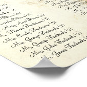 Yellow Heart Tree 100 tot 150 gast alfabetisch Poster (Hoek)