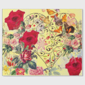 YELLOW HEART VALENTIJN MET BLOEMPAPIER CADEAUPAPIER (Vlak)