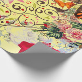 YELLOW HEART VALENTIJN MET BLOEMPAPIER CADEAUPAPIER (Hoek)