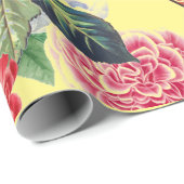 YELLOW HEART VALENTIJN MET BLOEMPAPIER CADEAUPAPIER (Rol Hoek)