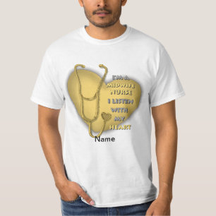 Yellow Heart Verloskundige Verpleegkundige T-shirt