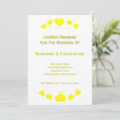 Yellow Hearts Design Wedding Programmakaart (Staand voorkant)