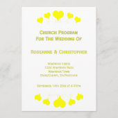 Yellow Hearts Design Wedding Programmakaart (Voorkant)