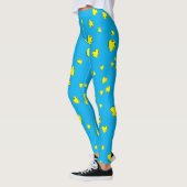 Yellow Hearts Patroon op Blauw Leggings (Links)
