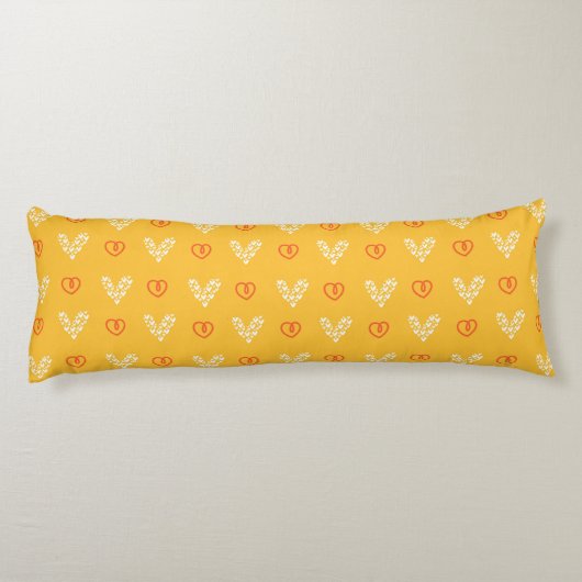 Yellow Hearts Pattern Body Pillow Lichaamskussen (Achterkant)