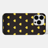 Yellow Hearts Pattern iPhone Hoesje (Achterkant horizontaal)