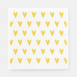 Yellow Hearts Pattern Servet