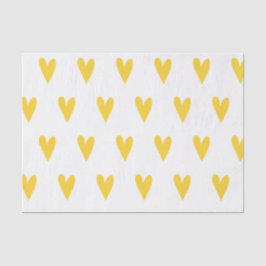 Yellow Hearts Pattern Tissuepapier