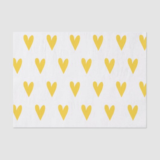 Yellow Hearts Pattern Tissuepapier (Voorkant)