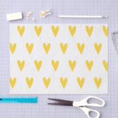 Yellow Hearts Pattern Tissuepapier (Craft)