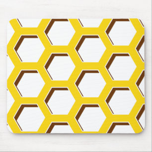 Yellow Hexagon Pattern Muismat
