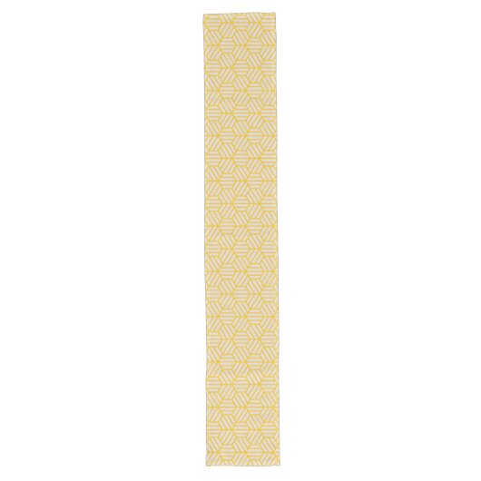 Yellow Hexagon Pattern Table Runner Lange Tafelloper (Voorkant)