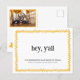 Yellow Hey Y'all - Verhuisd naar Texas Briefkaart
