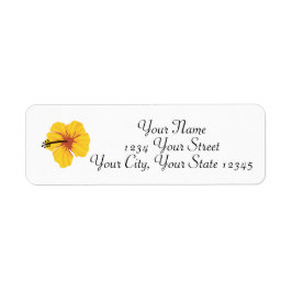Yellow Hibiscus Address Label