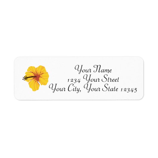 Yellow Hibiscus Address Label (Voorkant)