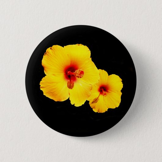 Yellow Hibiscus Badge Ronde Button 5,7 Cm (Voorkant)
