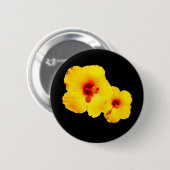 Yellow Hibiscus Badge Ronde Button 5,7 Cm (Voorkant /achterkant)