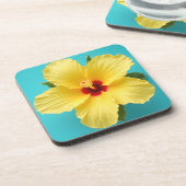 Yellow Hibiscus Bier Onderzetter (Linkerzijde)