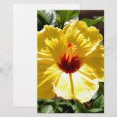 Yellow Hibiscus Briefpapier (Voorkant / Achterkant)