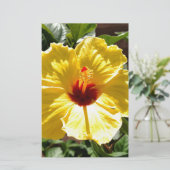 Yellow Hibiscus Briefpapier (Staand voorkant)