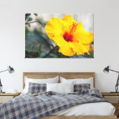 Yellow Hibiscus Canvas Afdruk (Insitu (Slaapkamer))