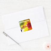 Yellow Hibiscus Flower aangepaste naam stickers (Envelop)